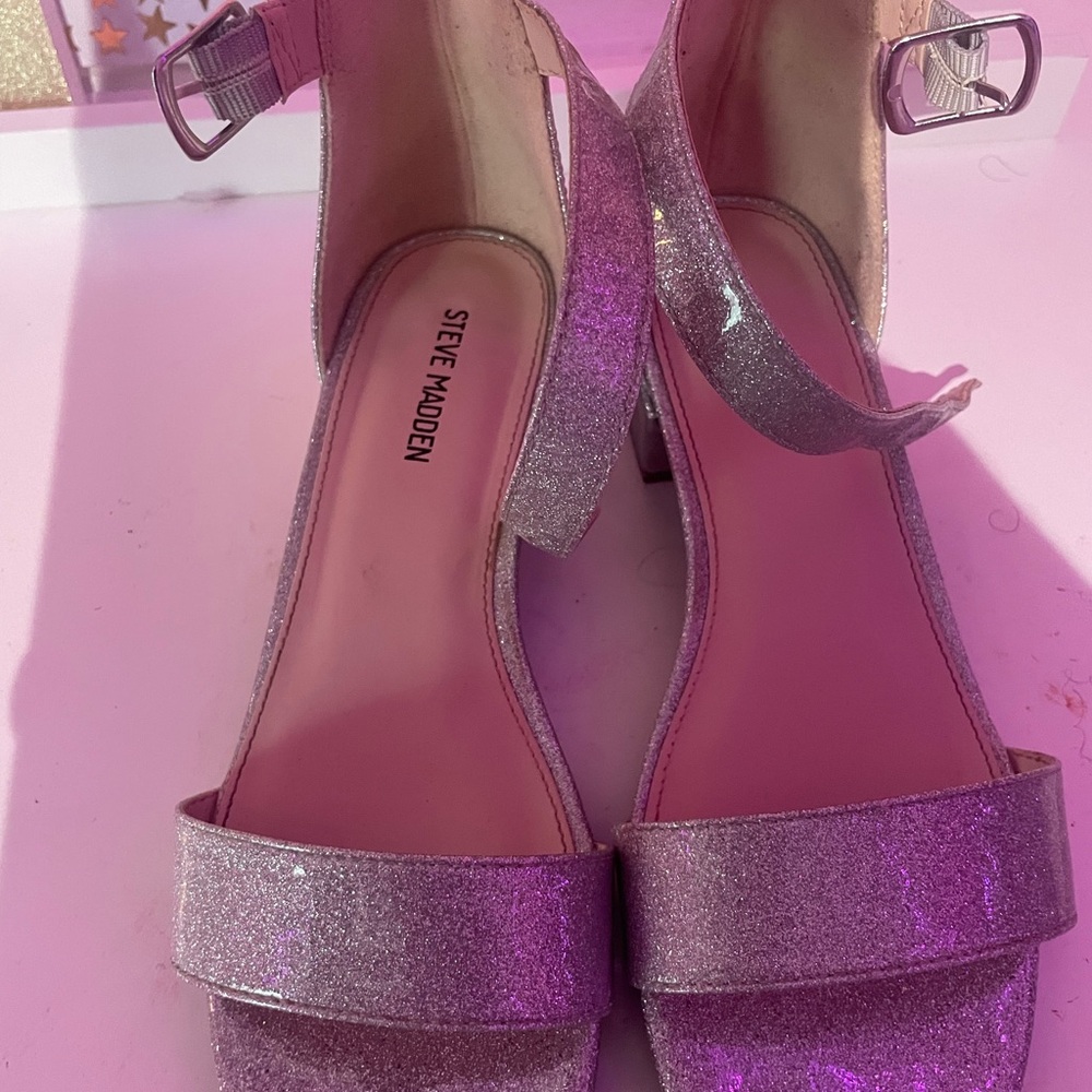Steve Madden Pink Stiletto Heels with Glitter Finish